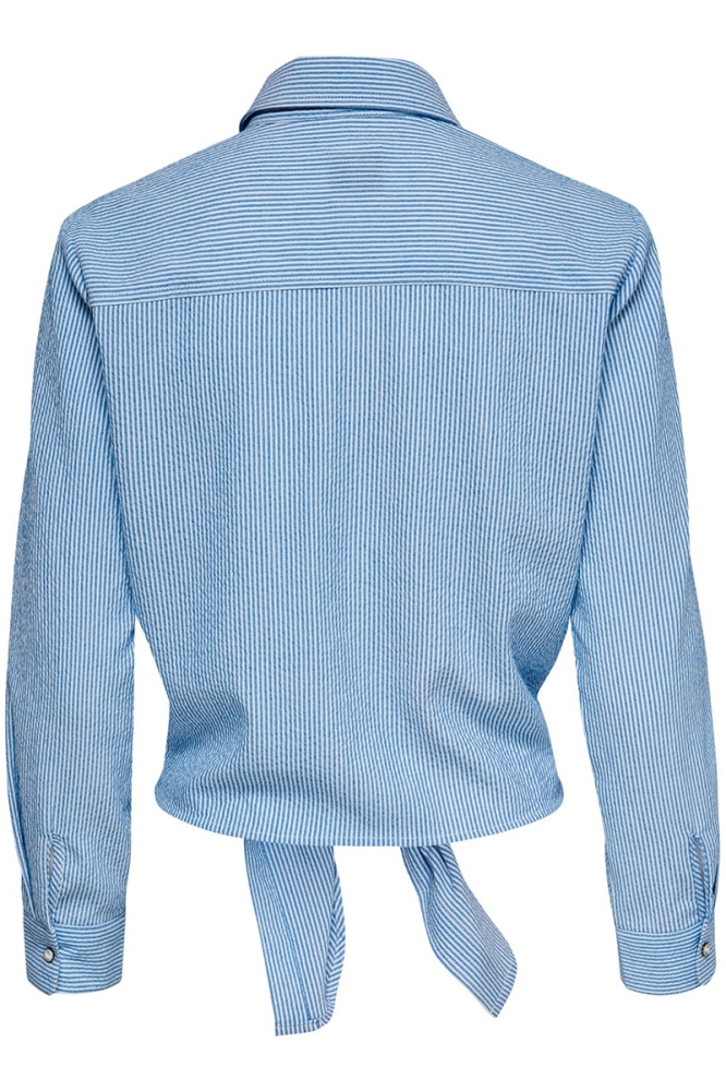 ONLLECEY LS STRIPE KNOT DNM SHIRT 15195910 Cloud Dancer/MEDIUM BLUE